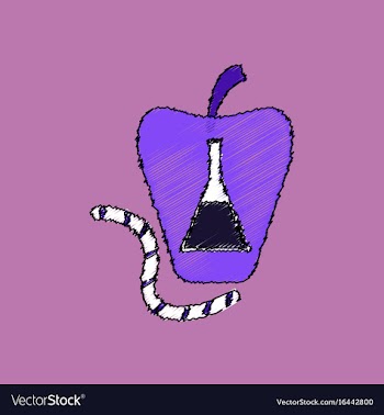 Flat shading style icon test-tube in apple and vector image