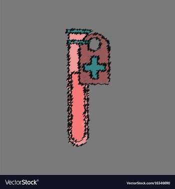 Flat shading style icon test tube vector image