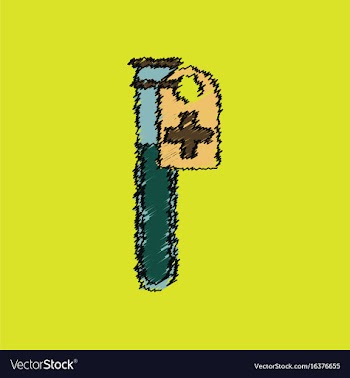 Flat shading style icon test tube vector image