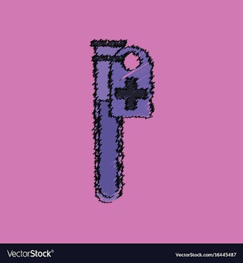 Flat shading style icon test tube vector image