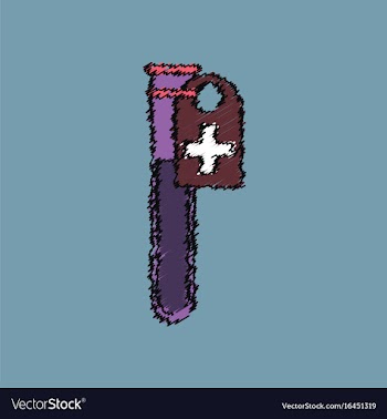 Flat shading style icon test tube vector image