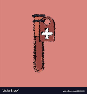 Flat shading style icon test tube vector image