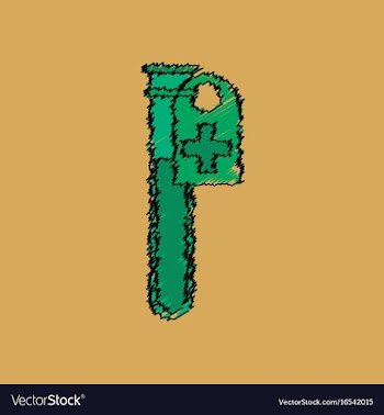 Flat shading style icon test tube vector image