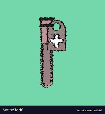 Flat shading style icon test tube vector image