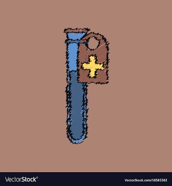 Flat shading style icon test tube vector image