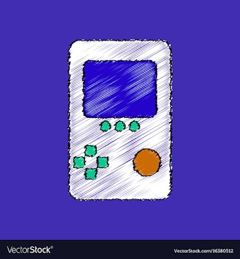 Flat shading style icon tetris portable game vector image