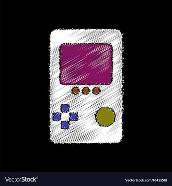 Flat shading style icon tetris portable game vector image