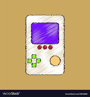 Flat shading style icon tetris portable game vector image