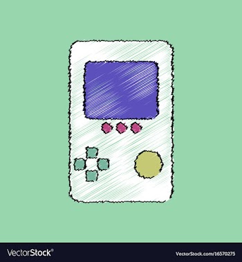 Flat shading style icon tetris portable game vector image