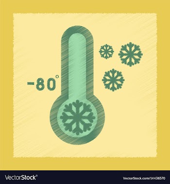Flat shading style icon thermometer cold weather vector image
