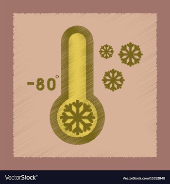 Flat shading style icon thermometer cold weather vector image