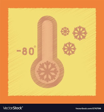 Flat shading style icon thermometer cold weather vector image
