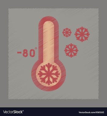 Flat shading style icon thermometer cold weather vector image