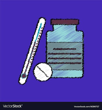 Flat shading style icon thermometer with bank and vector image