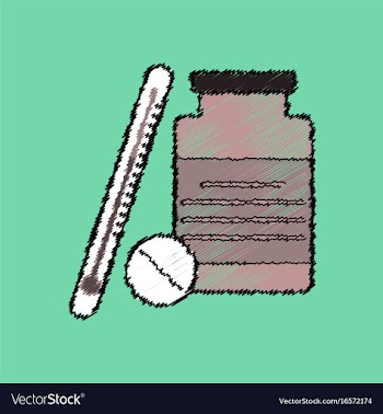 Flat shading style icon thermometer with bank and vector image