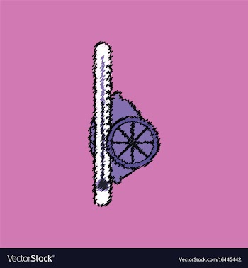 Flat shading style icon thermometer with lemon vector image