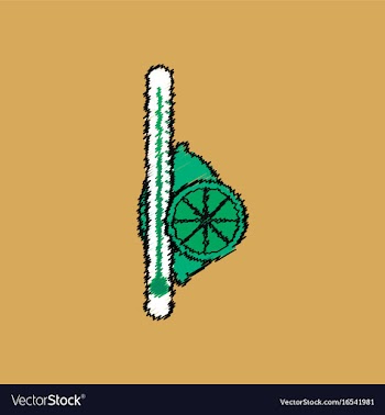 Flat shading style icon thermometer with lemon vector image