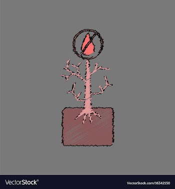 Flat shading style icon thirsty plant vector image