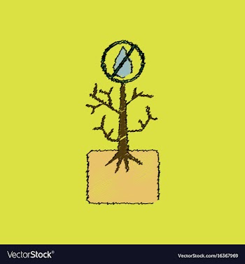 Flat shading style icon thirsty plant vector image