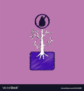 Flat shading style icon thirsty plant vector image