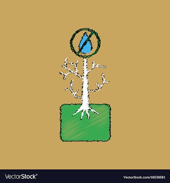 Flat shading style icon thirsty plant vector image