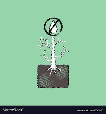 Flat shading style icon thirsty plant vector image