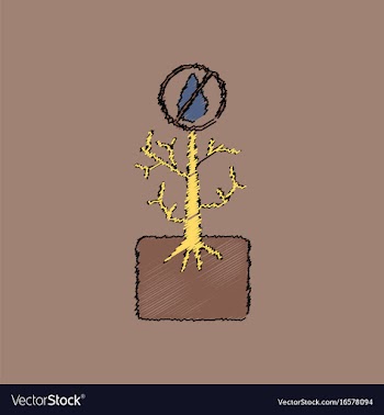 Flat shading style icon thirsty plant vector image