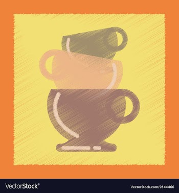 Flat shading style icon three cups vector image