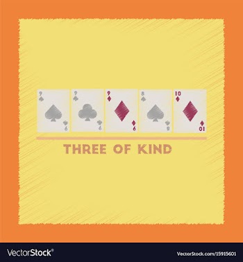 Flat shading style icon three of a kind vector image