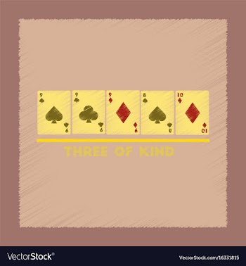 Flat shading style icon three of a kind vector image