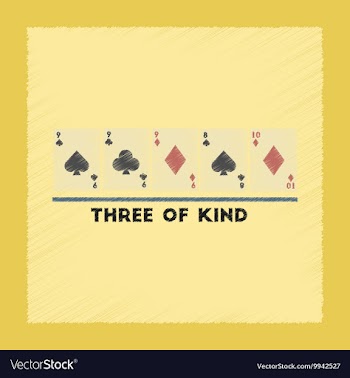 Flat shading style icon three of a kind vector image