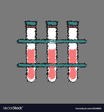 Flat shading style icon three test tube vector image