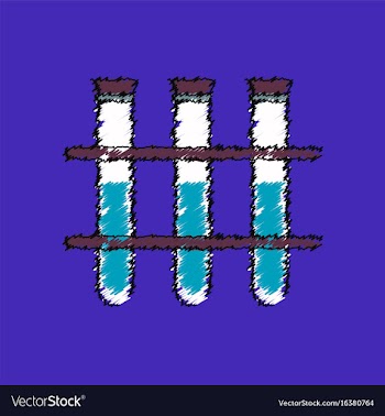 Flat shading style icon three test tube vector image