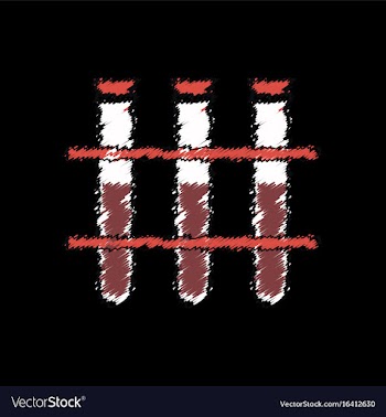 Flat shading style icon three test tube vector image