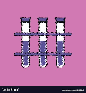 Flat shading style icon three test tube vector image