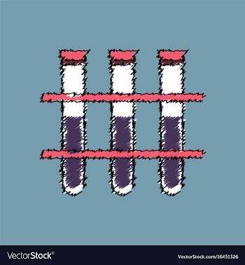 Flat shading style icon three test tube vector image