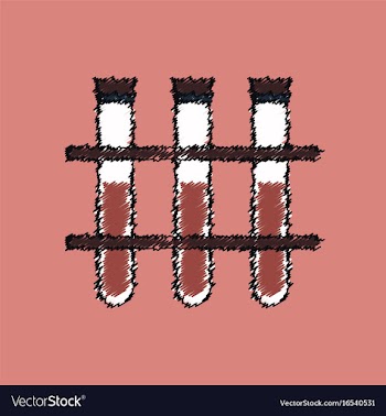 Flat shading style icon three test tube vector image