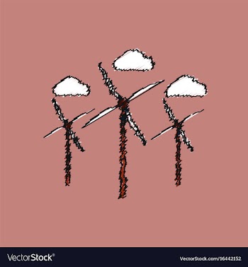 Flat shading style icon three wind turbines vector image