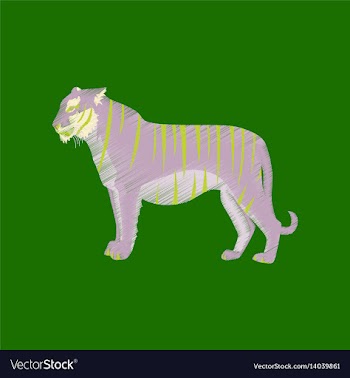 Flat shading style icon tiger vector image
