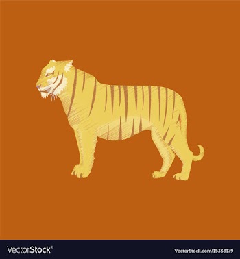 Flat shading style icon tiger vector image