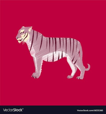 Flat shading style icon tiger vector image