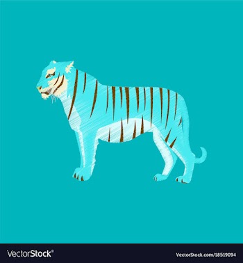 Flat shading style icon tiger vector image
