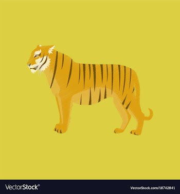 Flat shading style icon tiger vector image