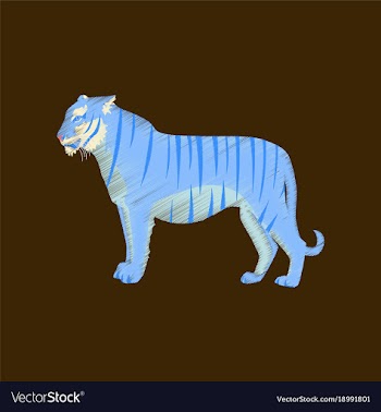Flat shading style icon tiger vector image