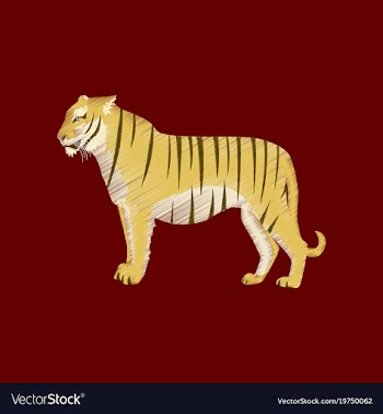 Flat shading style icon tiger vector image