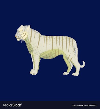 Flat shading style icon tiger vector image