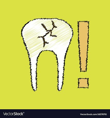 Flat shading style icon tooth fracture vector image