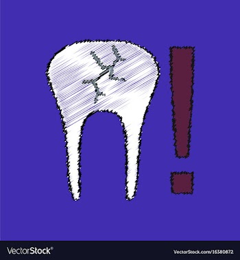 Flat shading style icon tooth fracture vector image