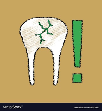 Flat shading style icon tooth fracture vector image