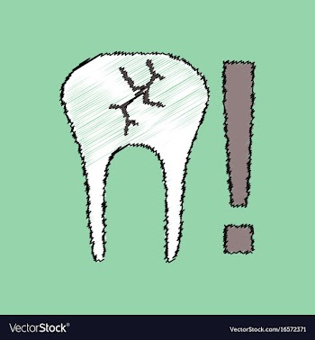 Flat shading style icon tooth fracture vector image